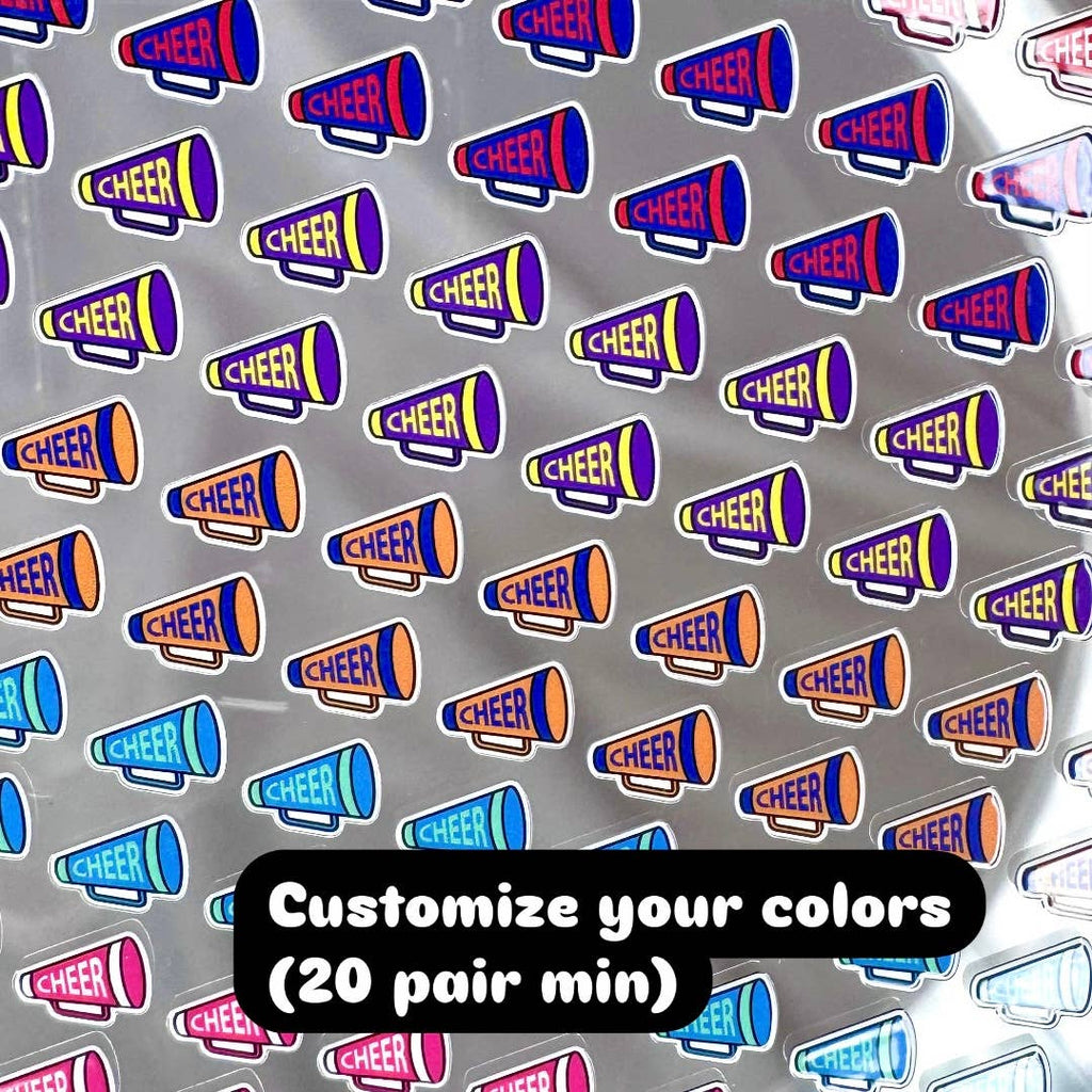 Cheer Megaphone Earrings - Custom Colors Available!: Black