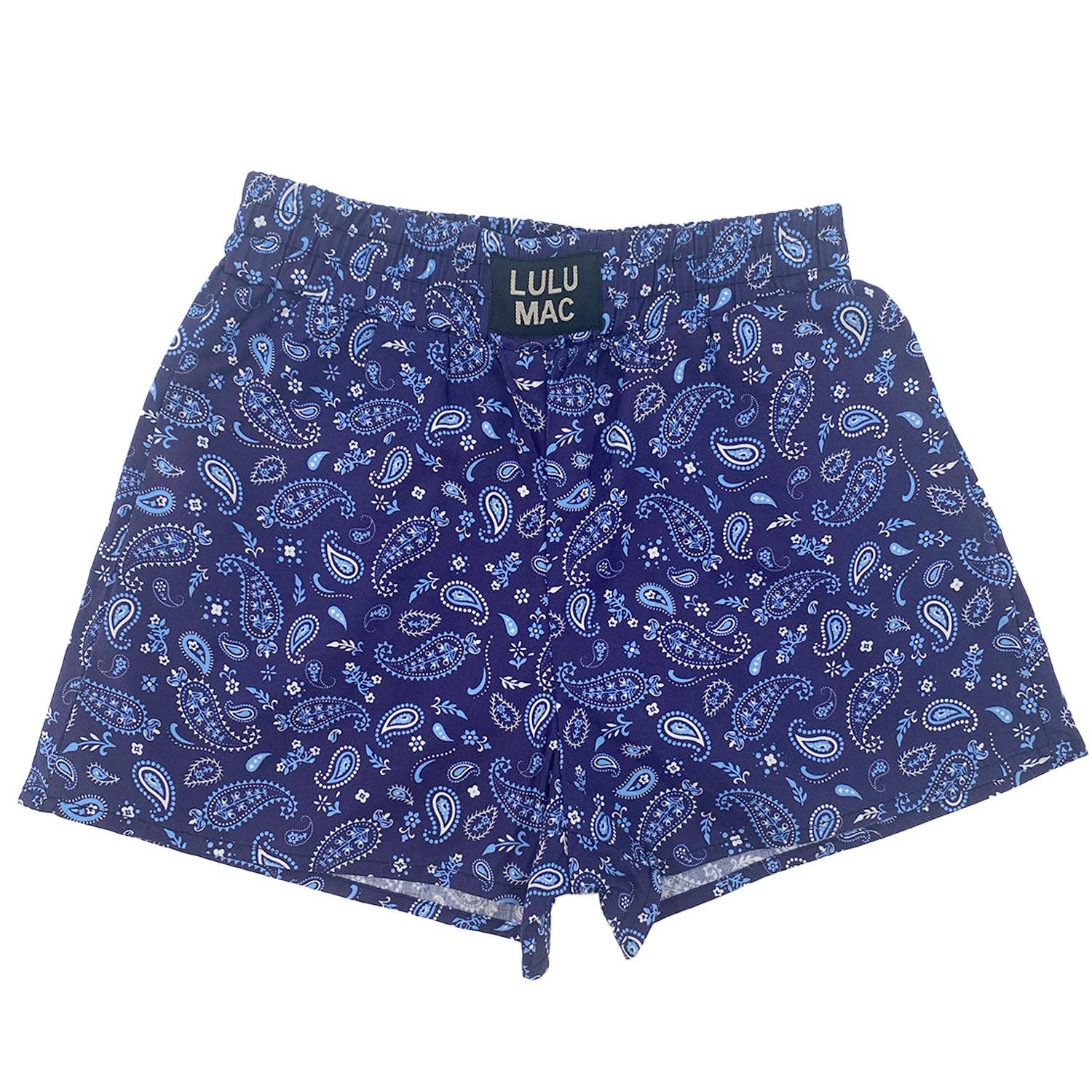 LM-KSH-1001-Blue Bandana KIDS SHORTS: Blue Bandana / Youth Medium