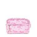 Quilted Bow Printed Pouch with Charm