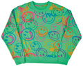 All Over Smile Glam Green Basic Crew Neck Sweatshirt (SM)