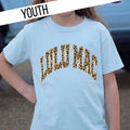 KD-LP-1000 Leopard Chambray  Youth Comfort Colors Tee: Chambray / Youth Medium