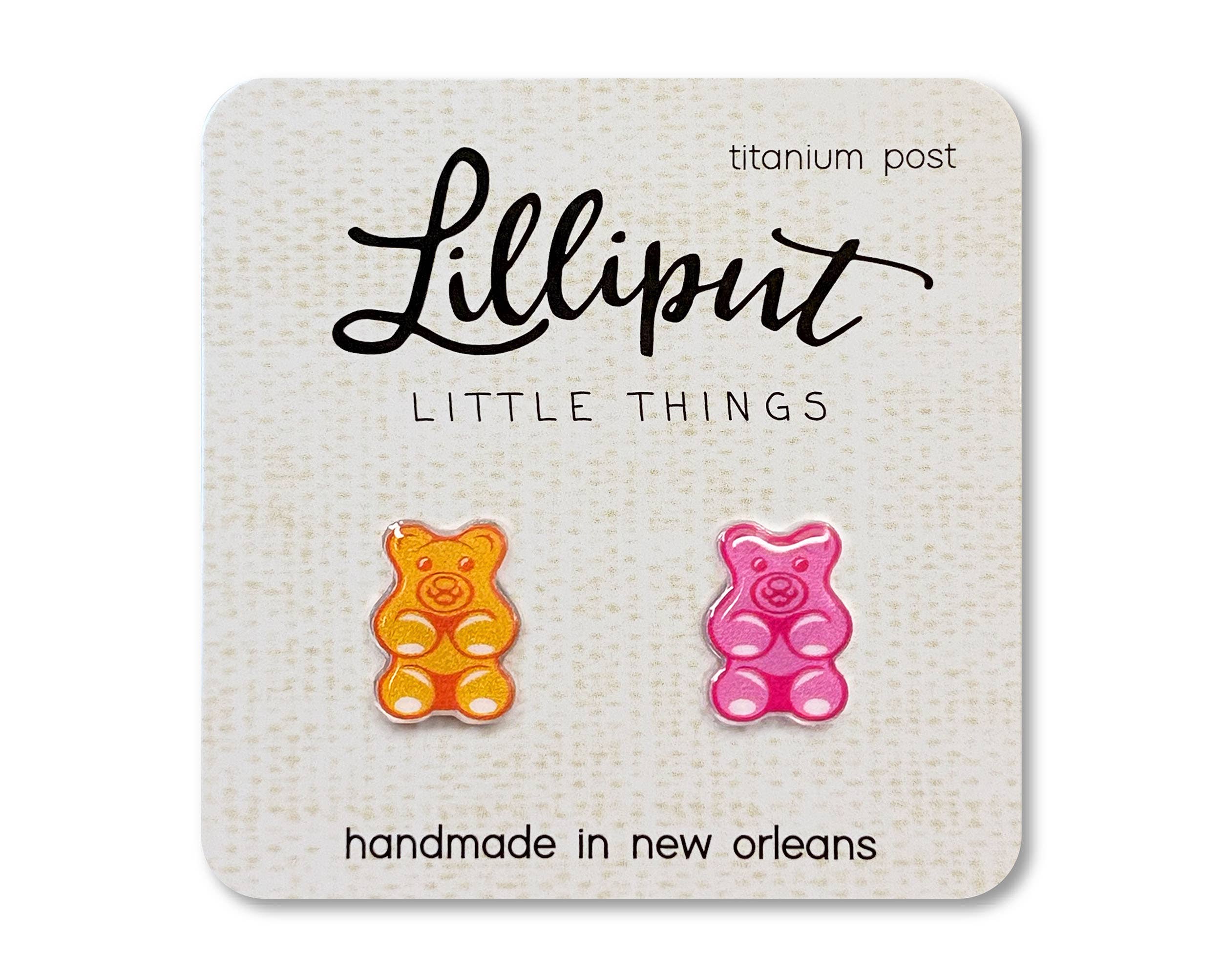 Gummy Bear Earrings // Colorful Fun Earrings: Green/Blue