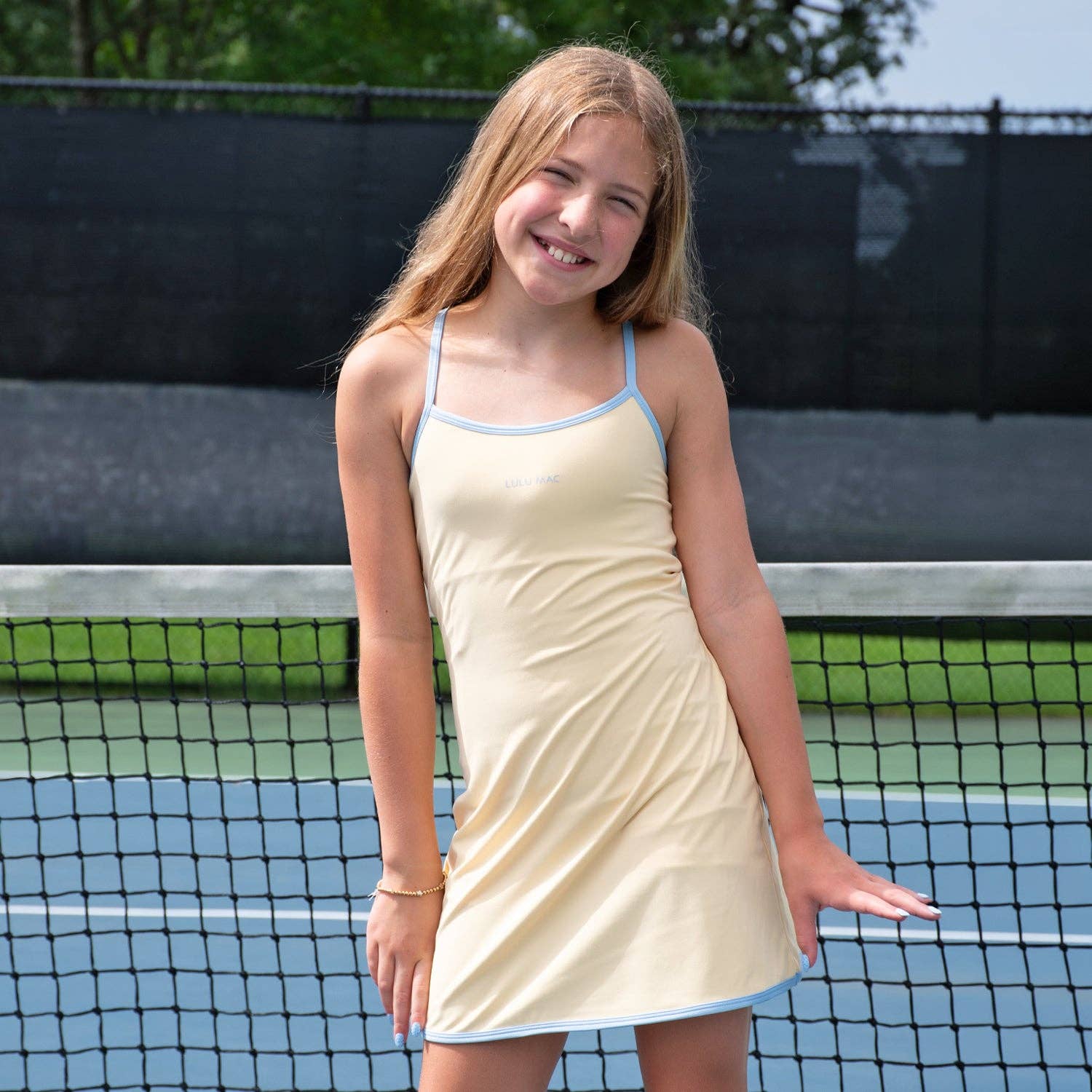 Athletic Dress - Butter/Light Blue / Youth Large
