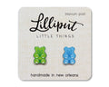 Gummy Bear Earrings // Colorful Fun Earrings: Green/Blue