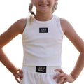 LM-KTK-1000 WHITE KIDS SOLID TANK: WHITE / Youth Medium