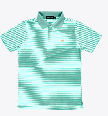 Southern Marsh Bermuda Green striped polo