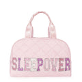 'SLEEPOVER' Quilted Bow Print Medium Duffle Bag