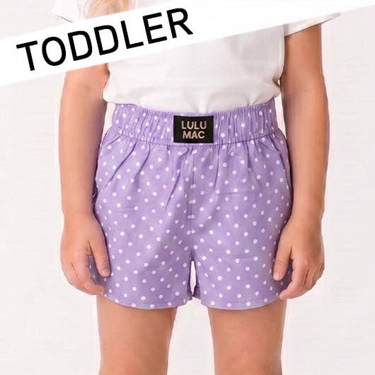 TD-SH-1010 Lavender Mini Polka Dot TODDLER SHORT: Lavender / 4T