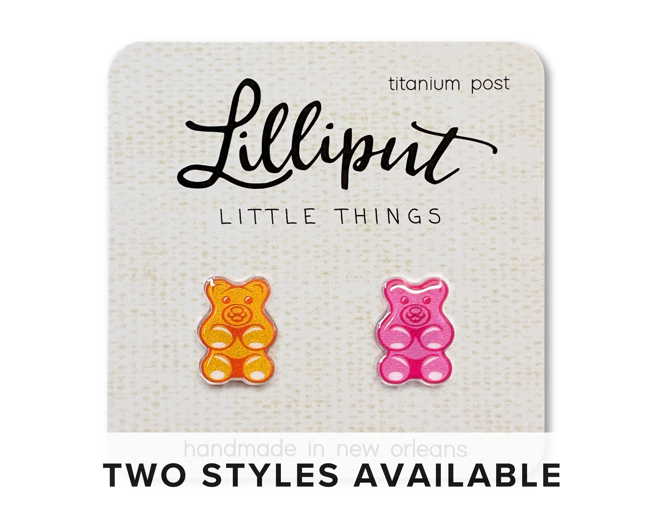 Gummy Bear Earrings // Colorful Fun Earrings: Pink/Orange