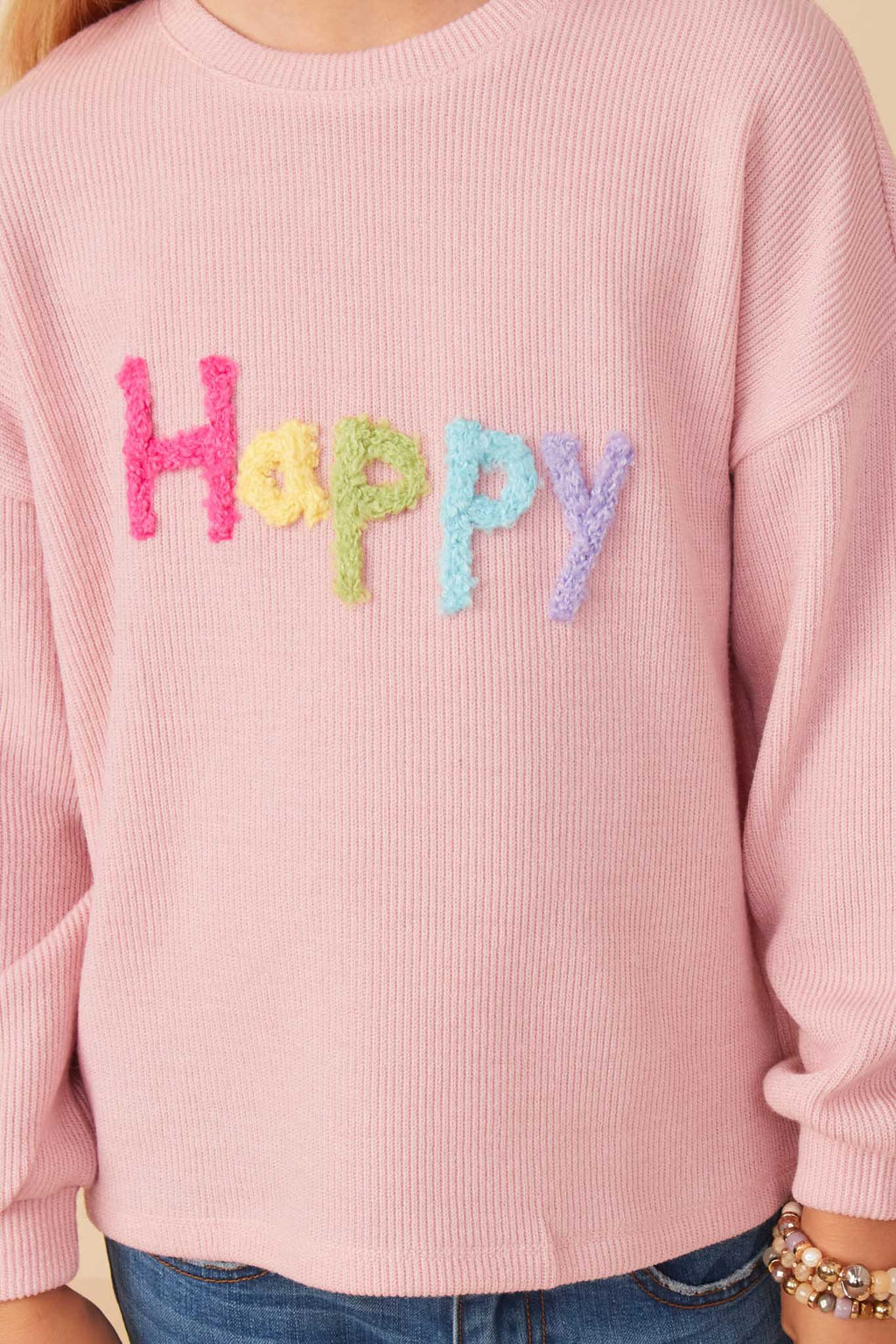 Girls Hand Embroidered Knit Top